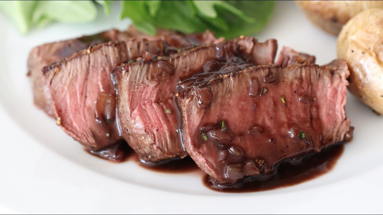 Filet Mignon With Port Wine Reduction Sauce! Cast Iron Skillet Steak Recipe!